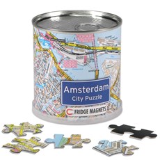 Amsterdam City Puzzle - Magnetische puzzel met 100 stukjes van de plattegrond van Amsterdam