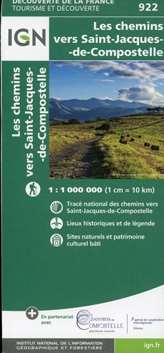 Les Chemins de Saint-Jacques de Compostelle 1:1 000 000
